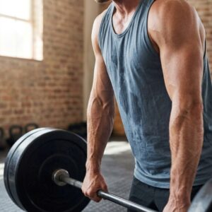 A man lifting heavy weights.