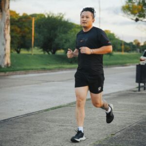 A man running.